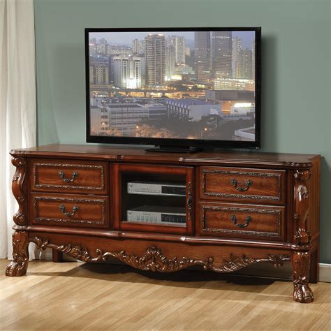 Acme Furniture Dresden Traditional European Style Carved Wood Tv Stand
