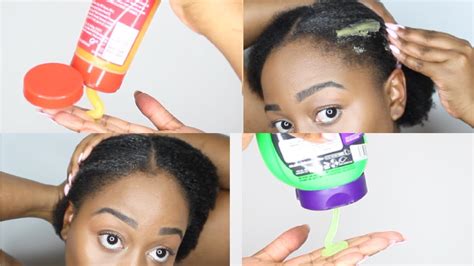 It's moisture resistant and permanent. CREME of NATURE v GORILLA SNOT GEL | SLEEK LOW BUN ON 4C ...
