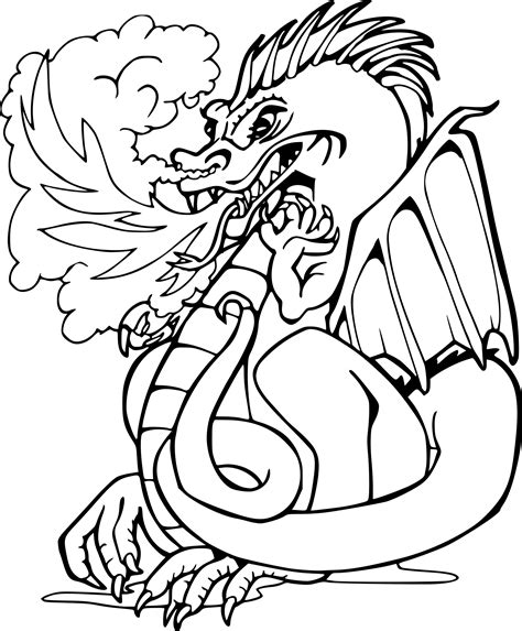 Coloriage Dragon feu à imprimer sur COLORIAGES .info