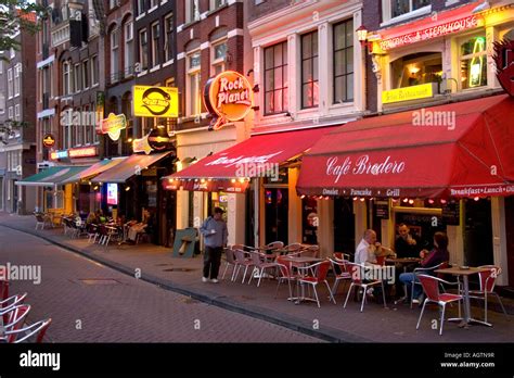 Exterior Fronts Of Restaurants And Cafes In Amsterdam Netherlands Stock