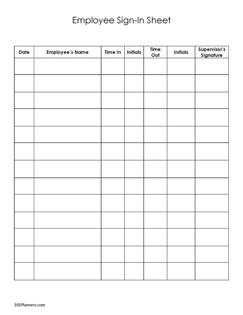 Free Sign In Sheet Template Printable You Can Print These Sign In