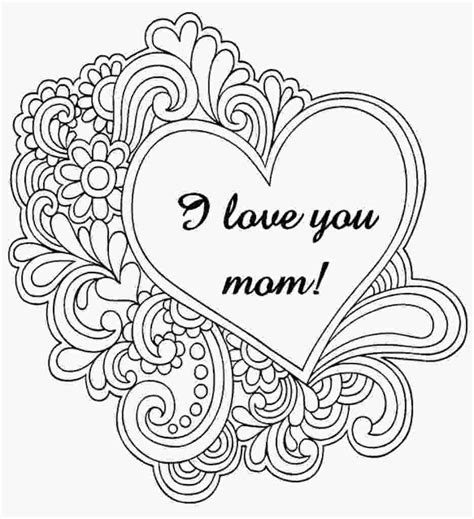 i love you coloring pages for adults | Mom coloring pages, Heart