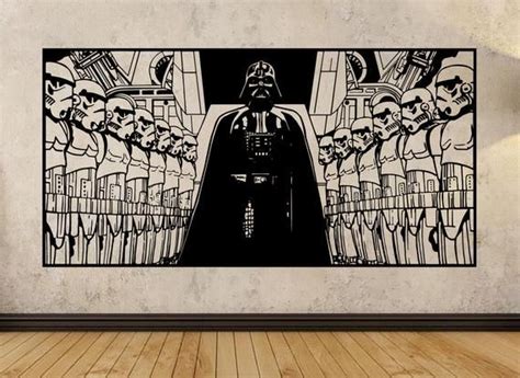 Star Wars Darth Vader Empire Design Decal Wall Sticker Cm X Etsy Darth Vader Mural Star