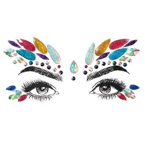 Unimore Makeup Face Jewels Stickers Decorations Women Mermaid Face Gems