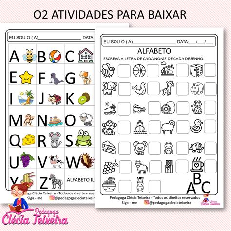 Atividades Para Ensinar O Alfabeto Cl Cia Teixeira