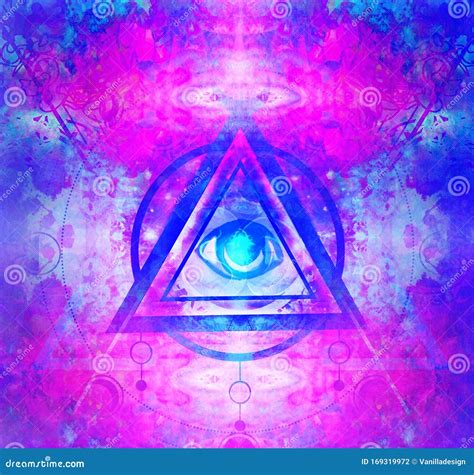 All Seeing Eye Inside Triangle Pyramid Stock Photography