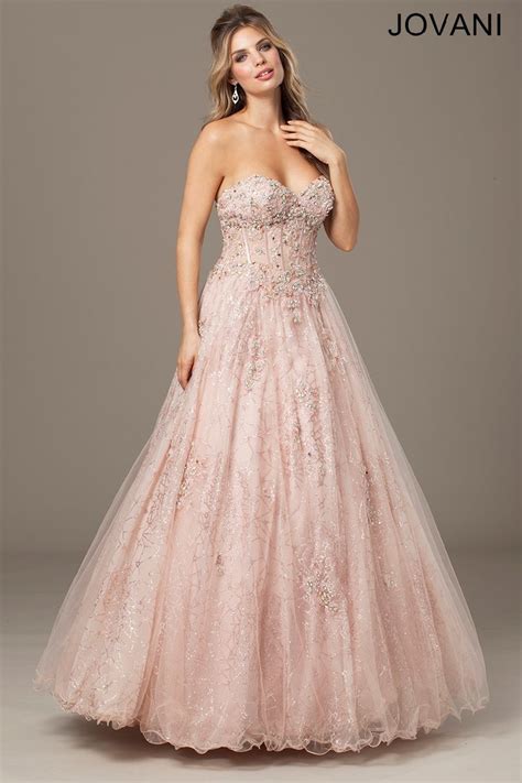 Jovani Dress 25602 Blush Embellished Strapless Ball G Fancy Prom Dresses Couture Evening