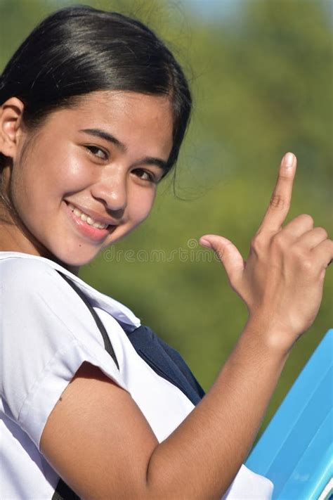 a happy youthful filipina person stock image image of positive