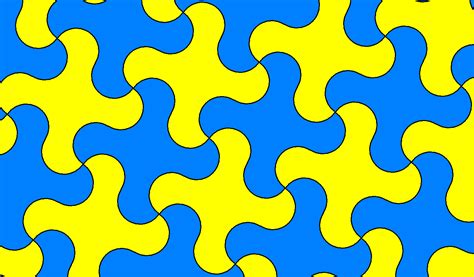 A Blue And Yellow Tessellation Made With Semicircles Tessellation Art