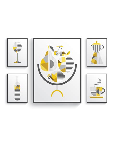 Country wall decor yellow and gray. Yellow Gray Kitchen Wall Decor, Yellow Gray Kitchen wall art, Yellow Gray Modern Kitchen prints ...