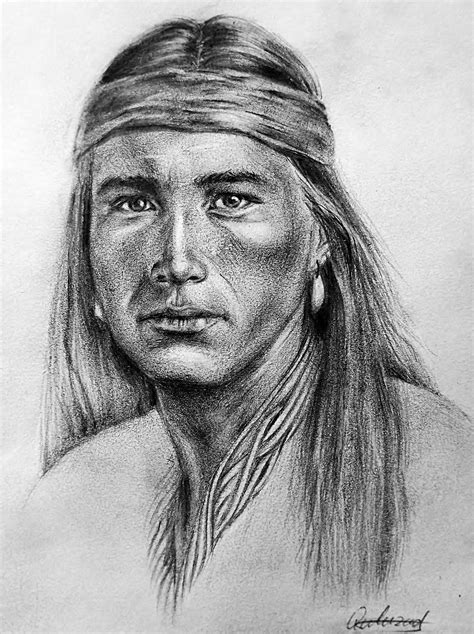 Nərgiz Quluzadə Native American Drawing Waterfall Art American