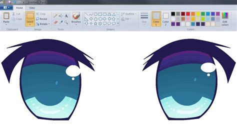 Real Time How I Draw Anime Eyes Using Mouse On Ms Paint Youtube