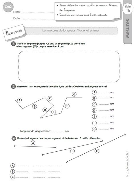 Cm2 Exercices Mesures De Longueurs