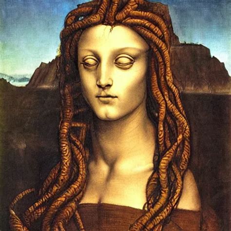 KREA Medusa Portrait By Leonardo Da Vinci