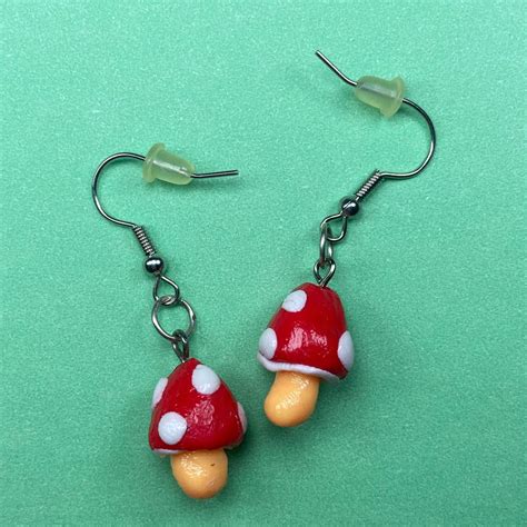 Adorable Mushroom Earrings Polymer Clay Polymer Clay Etsy