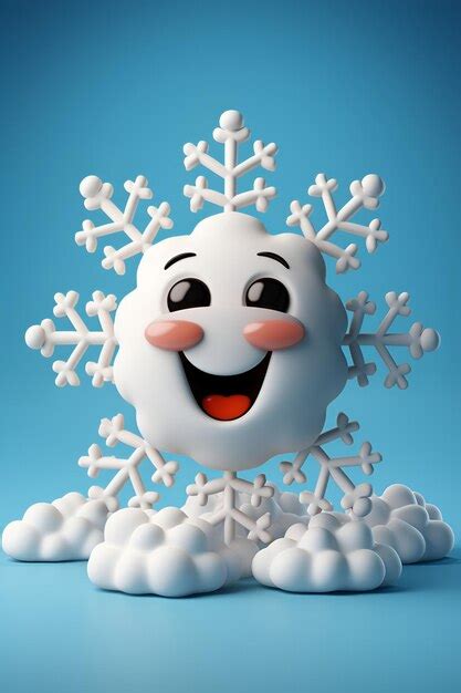 Premium Photo 3d Snowflake Cartoon Character Generated Ai