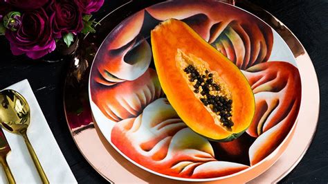 Next we added a 10 inch square white porcelain dinner plate. Judy Chicago Creates Dining Set after Epic Feminist ...