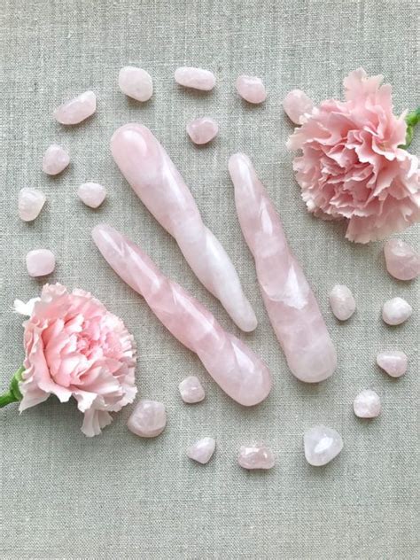 Rose Quartz Twisted Yoni Wand Pleasure Wand Massage Wand Crystal Magic Crystal Shop Crystal