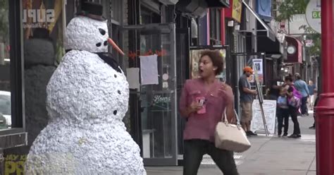 Watch This Creepy Snowman Scare People On South Street Phillyvoice