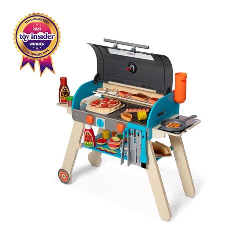 Melissa And Doug Wooden Deluxe Barbecue Grill Smoker And Pizza Oven Play