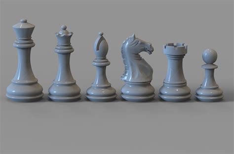 Chess Set Pieces 3d Model 3d Printable Cgtrader