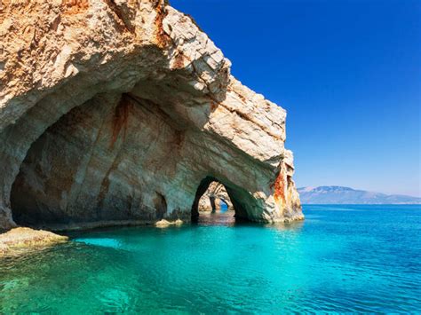 Unrealistic Sea Caves On Zakynthos Greece Beach Wallpapers