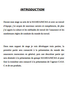 theme de rapport de stage en assurance