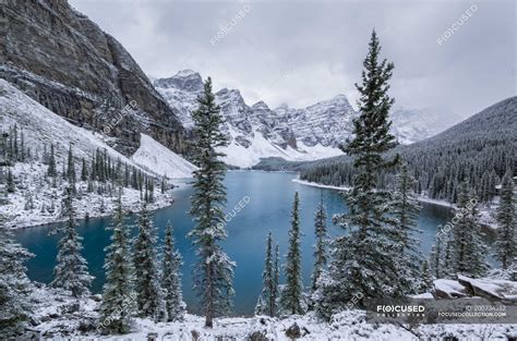 Moraine Lake And Valley Of Ten Peaks In Winter Banff National Park