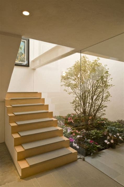 Simple Stairs Courtyards Design Ideas Interior Courtyard With Tree