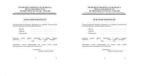Contoh Surat: Contoh Surat Dokter Dari Puskesmas