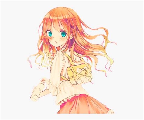 Pink Eyes Clipart Orange Cute Anime Girl With Orange Hair Free Transparent Clipart Clipartkey