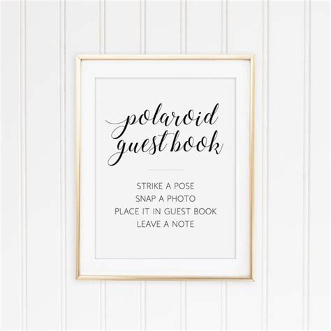 Polaroid guest book sign 8 x 10 or 11 x 14 sign personalized. Polaroid Guest Book Sign Printable Guest Book Sign by ...
