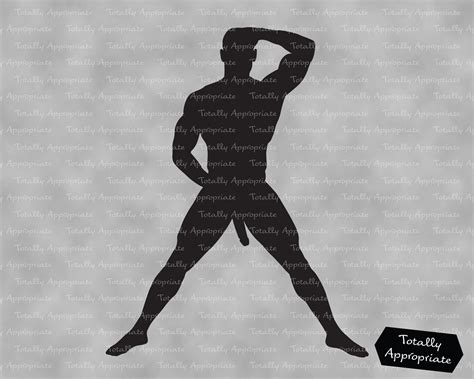 Muscle Man Penis Silhouette Clip Art Naked Hot Guy Male Etsy