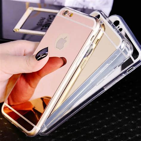 100pcslot Luxury Rose Gold Plating Mirror Case For Iphone 6s Plus 6 X
