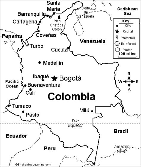 Outline Of Colombia Map