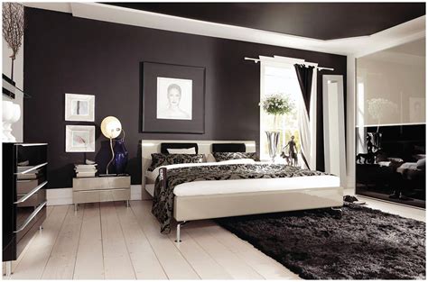 Modern Bedroom Arrangement Ideas With Brown Wall Paint Color Interior