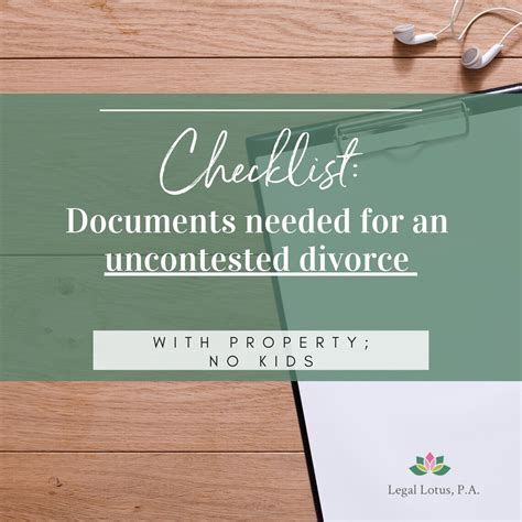 Checklist Divorce List Of Documents Needed For An Uncontested Etsy