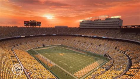 Rocky Top Under An Orange Sky Neyland Stadium Tennessee Football