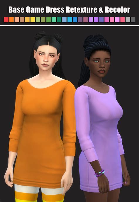 Base Game Dress Retexture And Recolor At Maimouth Sims4 Sims 4 Updates