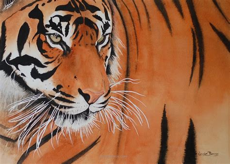 Tigre Impression Aquarelle Peinture Art Mural Home Decor Etsy