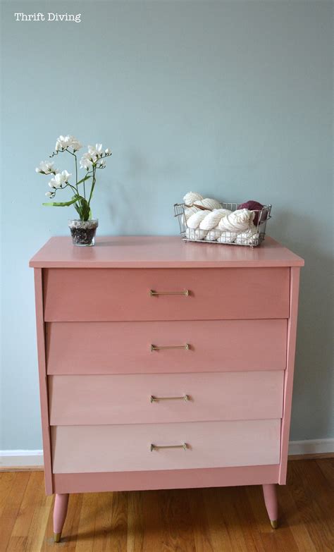BEFORE and AFTER: Pink Mod Ombre Dresser - Thrift Diving Blog Find this pin and more on living room by kareypoulsen.