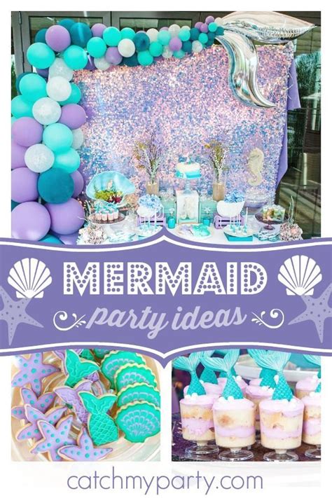 Pin By Catch My Party On Mermaid Party Ideas Mermaid Parties Mermaid