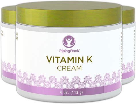 As of january of 2020, all. Vitamin K Skin Cream 3 Jars x 4 oz (113 g) | Piping Rock ...