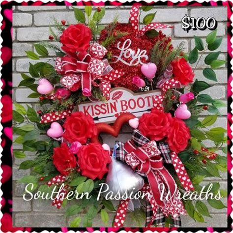 Kissing Booth Valentines Day Wreath Happy Valentines Day Large I Love