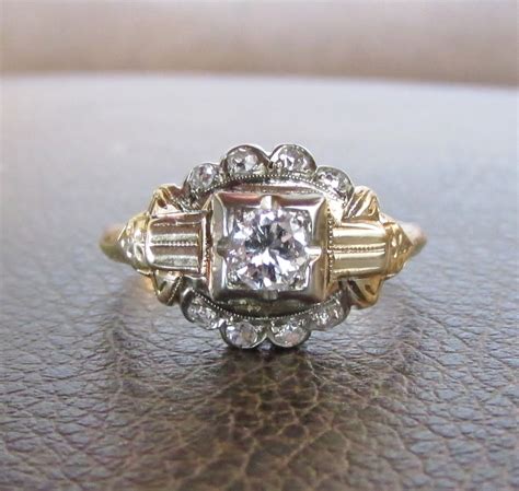 Two Tone Diamond Engagement Ring Vvs1 Center Stone Gorgeous Etsy