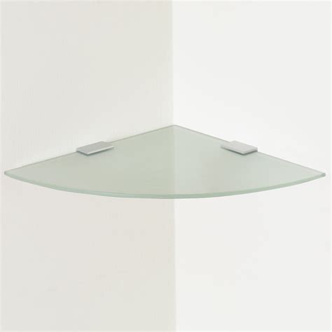 Corner shelf floating wall shelf storage display books. Small Frosted Curved Glass Floating Corner Shelf Wall ...