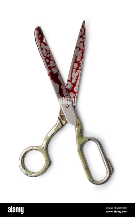 Bloody Scissors Isolated On White Background Stock Photo Alamy