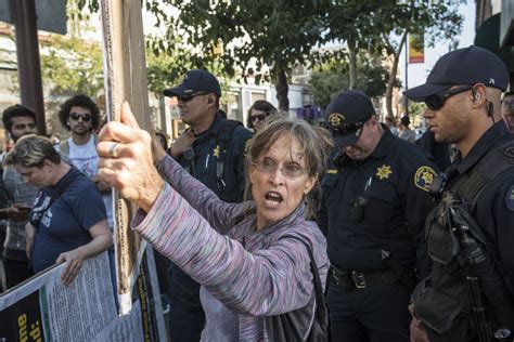 9 arrested as protesters gather at uc berkeley for talk by conservative