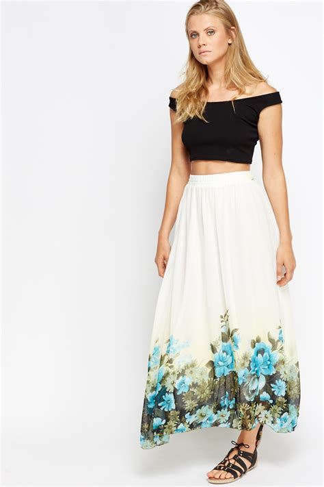 Floral Hem Maxi Skirt Just £5