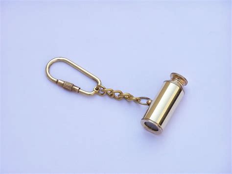 Telescope Key Chain Compass Keychain Brass Key Ring Nautical Ts
